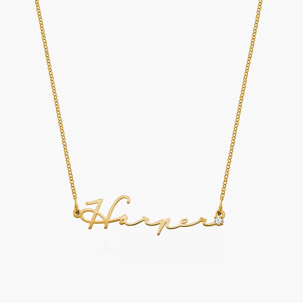 Women Fashion Names - Именное ожерелье с бриллиантами-Золотое название ювелирные