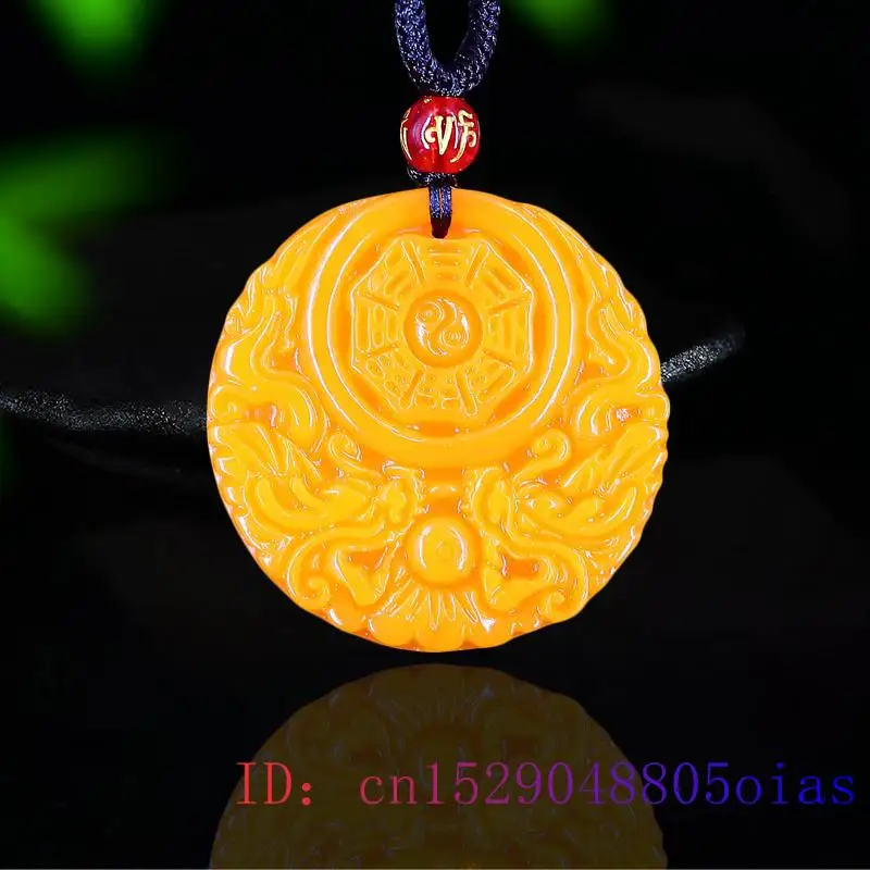 Women'S Fashion Jewellery - Кулон с желтым нефритовым драконом, подарок
