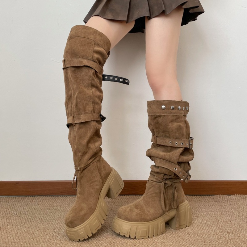 Женские высокие сапоги в стиле – обзор и цена Women'S Fashion Knee High Boots